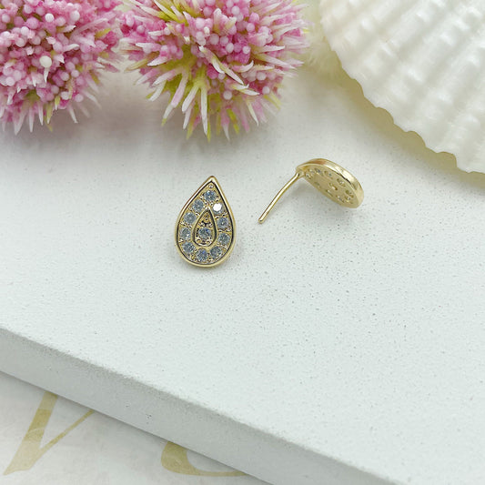 Shiny Drop Stud Earrings