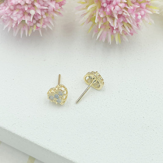 Small Heart With Light Stones Stud Earrings