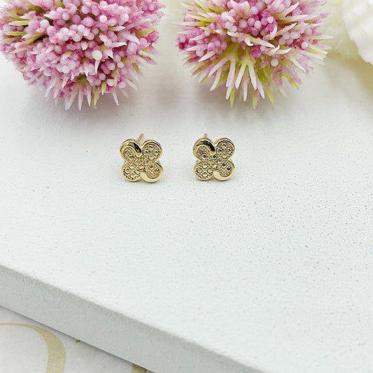 Golden Flower Stud Earrings