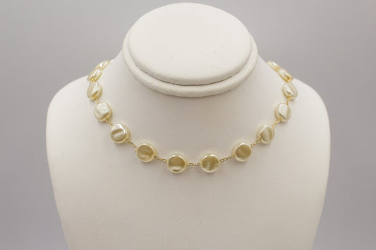 Rounded Flat Pearl Necklace