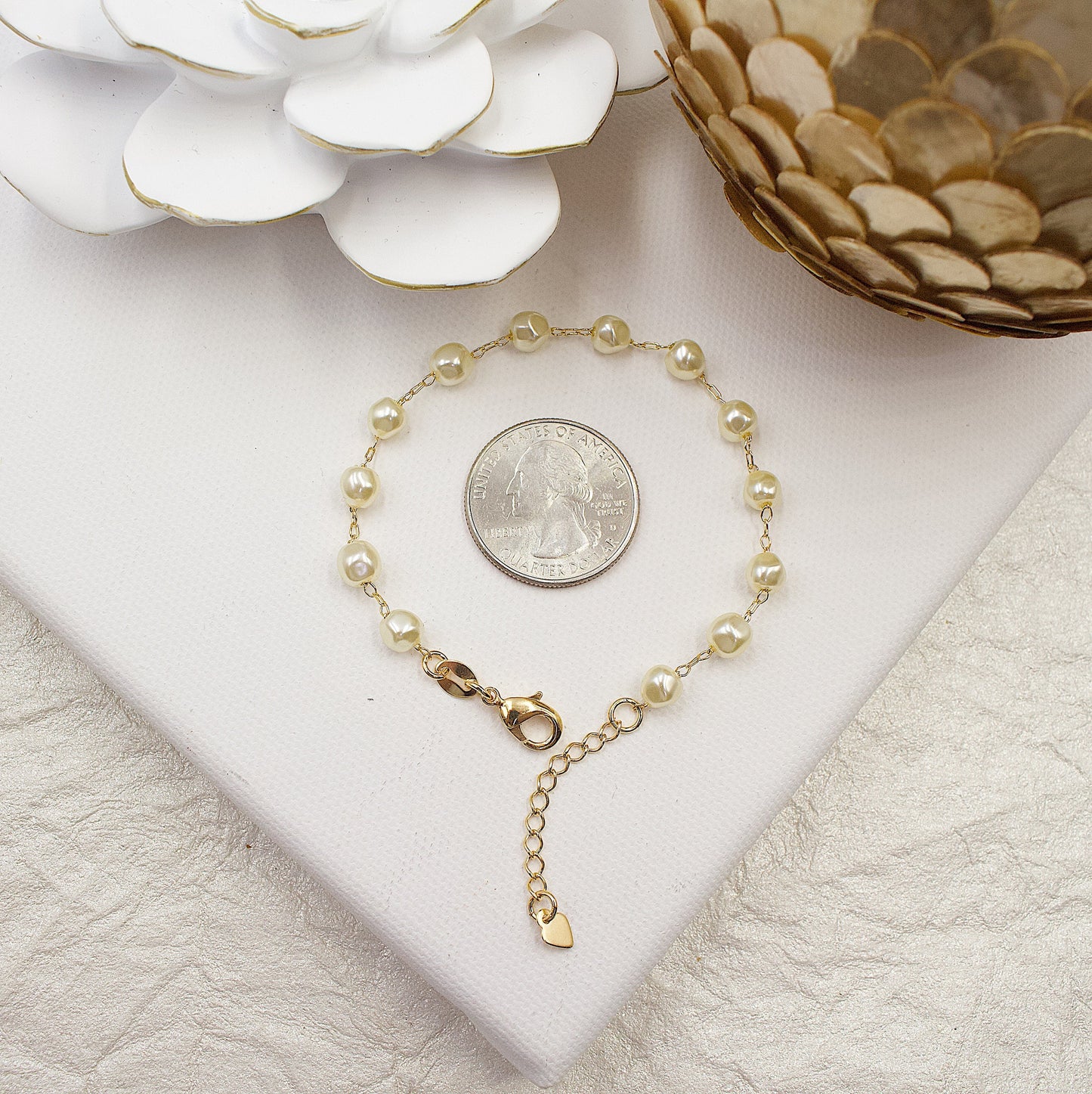 Rounded Faux Pearl Bracelet