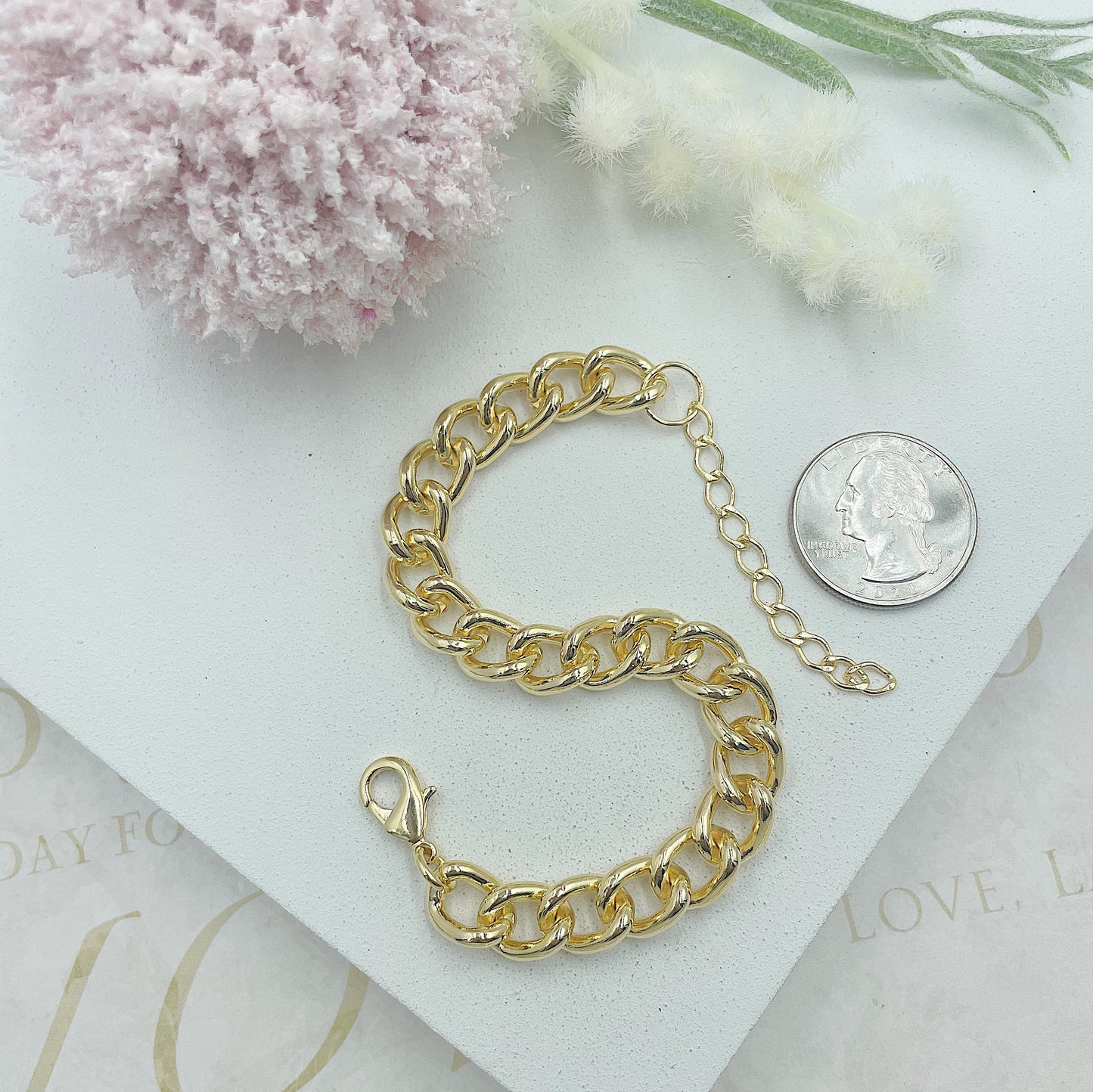 9mm Golden Chain Bracelet