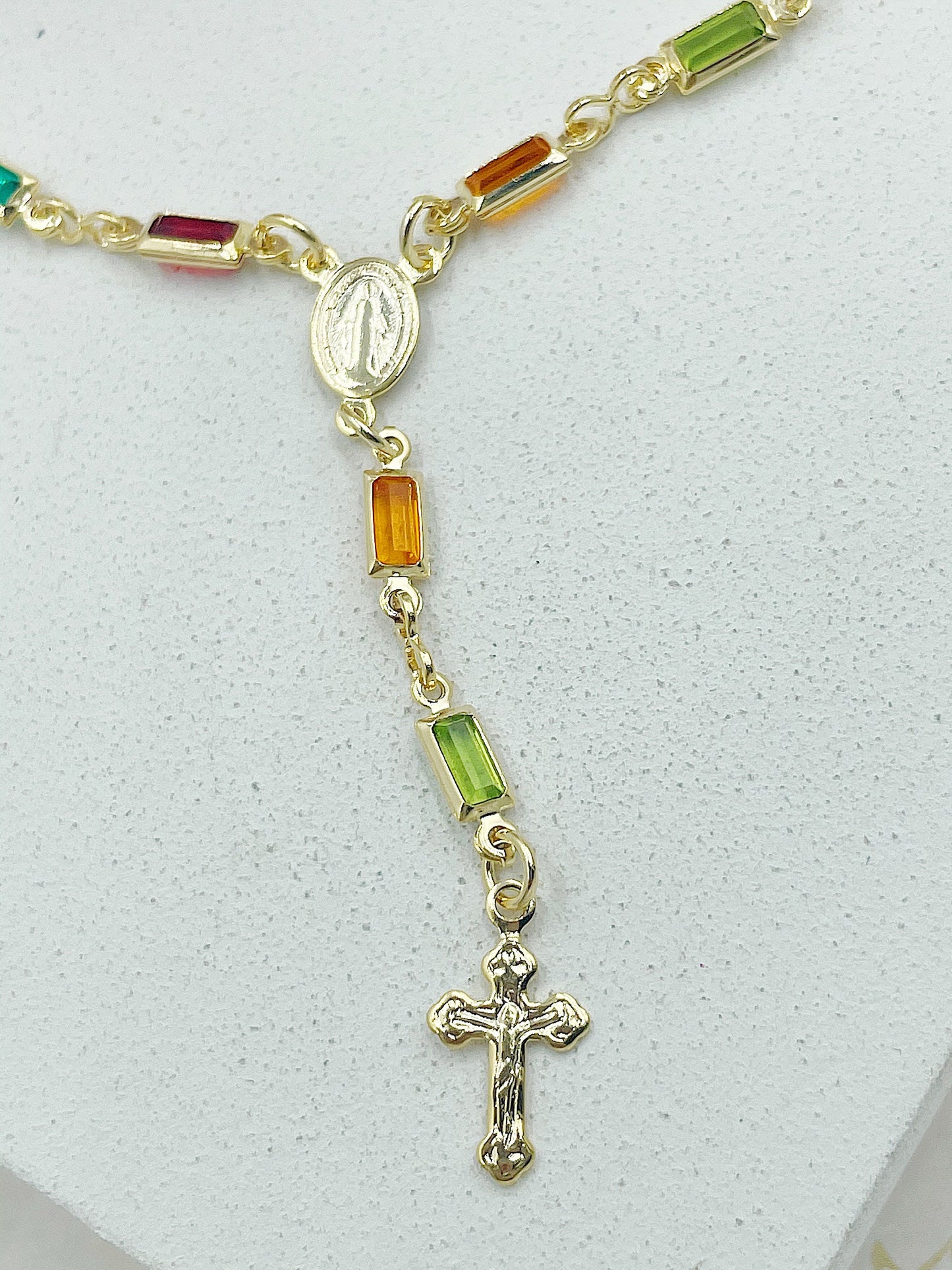 Rosary With Colored Stones Necklace