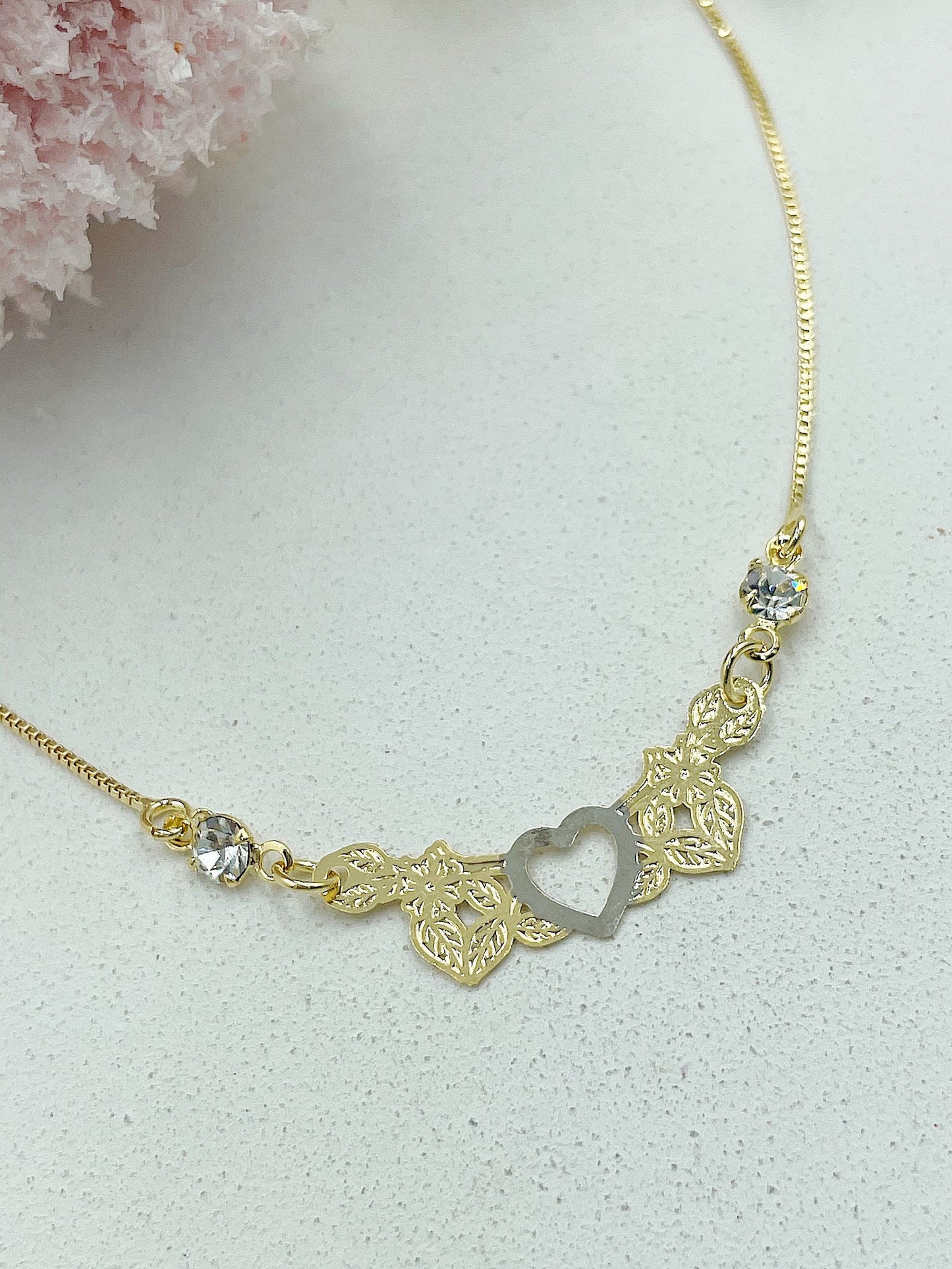 Open Heart In Silver Necklace