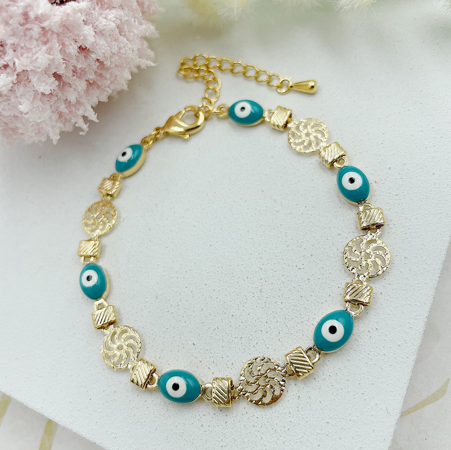 Green Greek Eye Bracelet