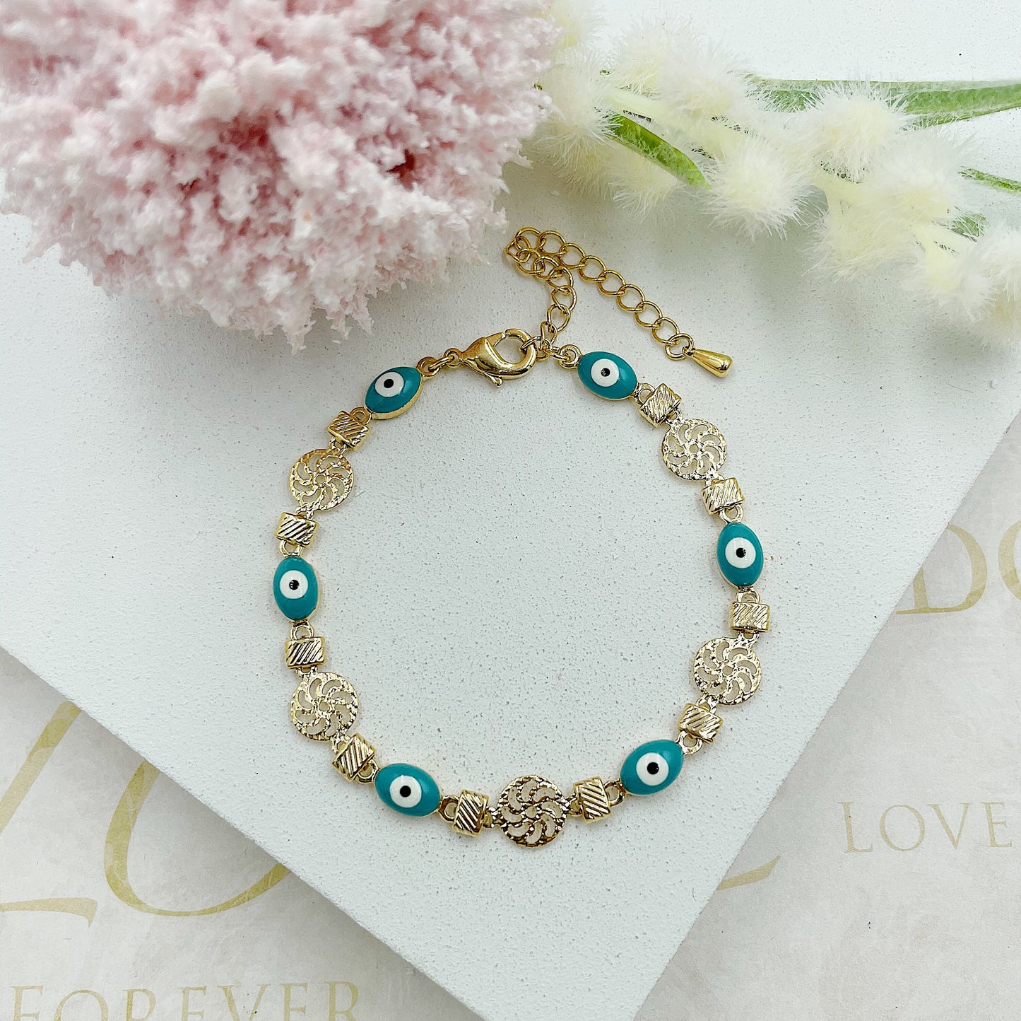 Green Greek Eye Bracelet