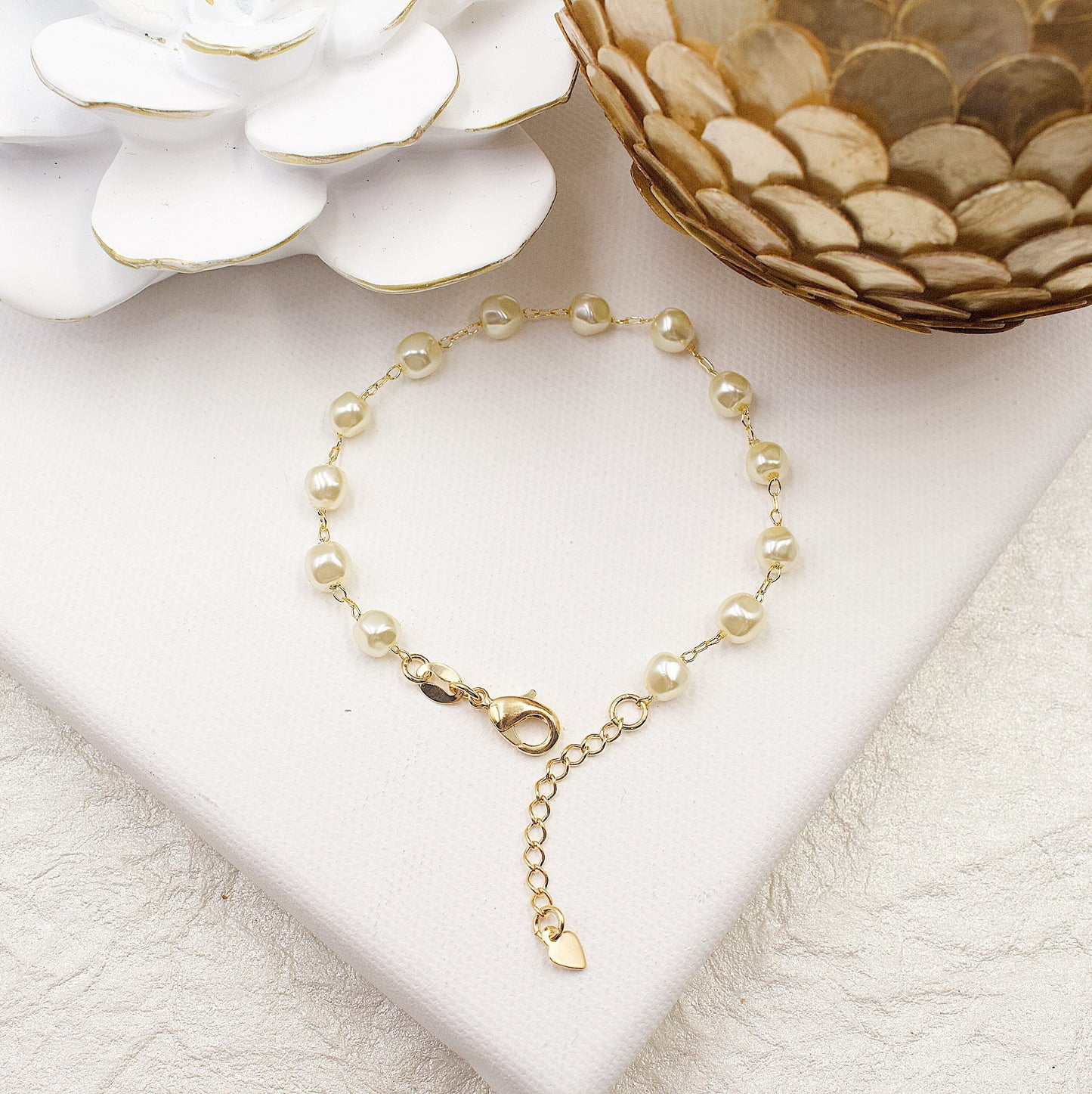 Rounded Faux Pearl Bracelet