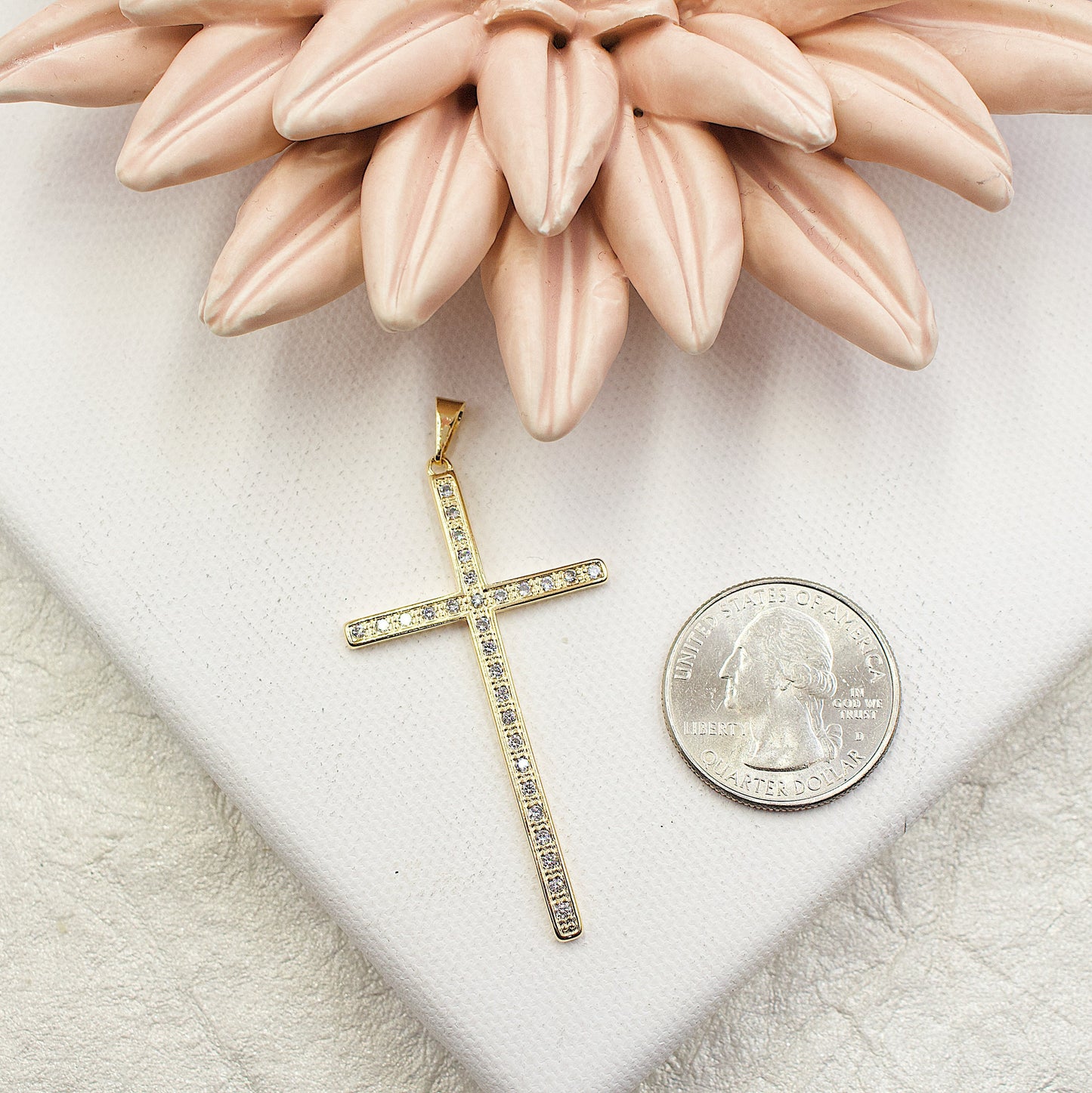 Cross With Rhinestones Pendant