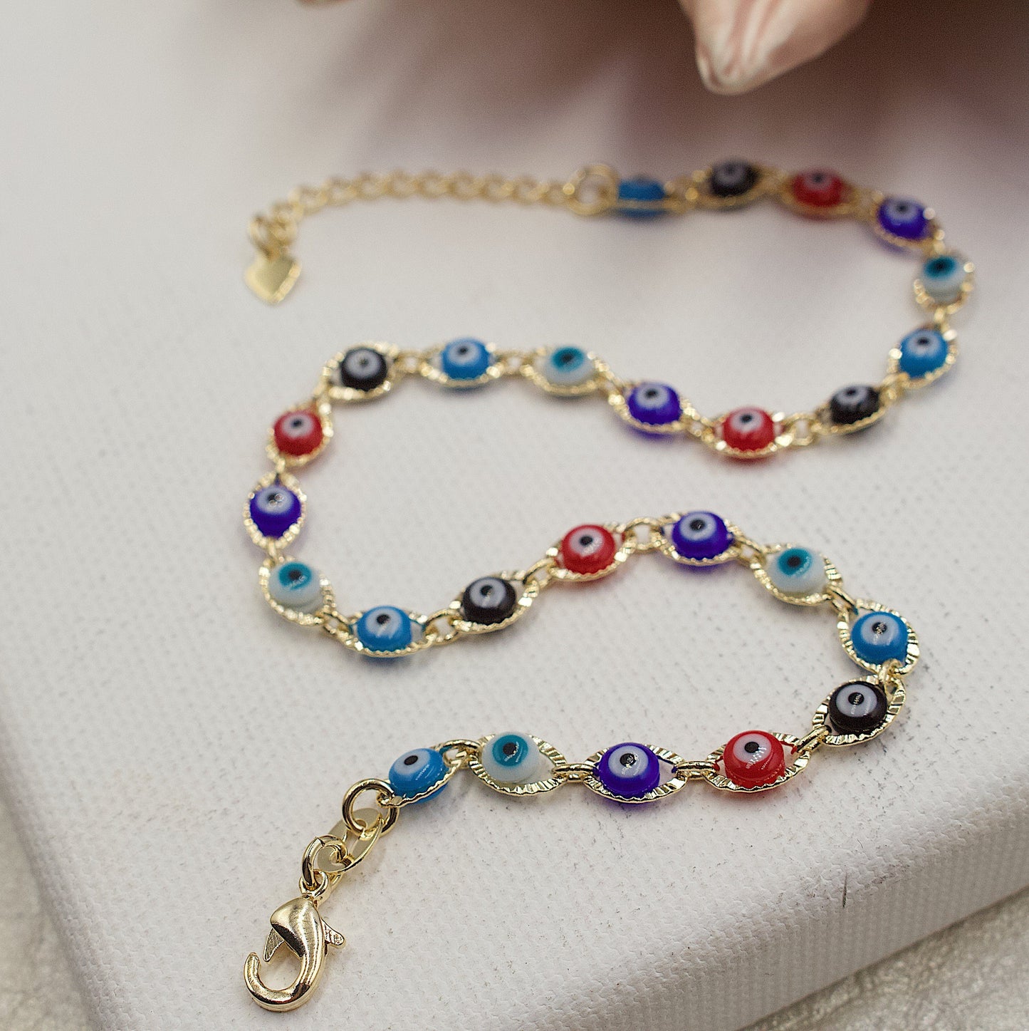 Colored Greek Eyes Anklet