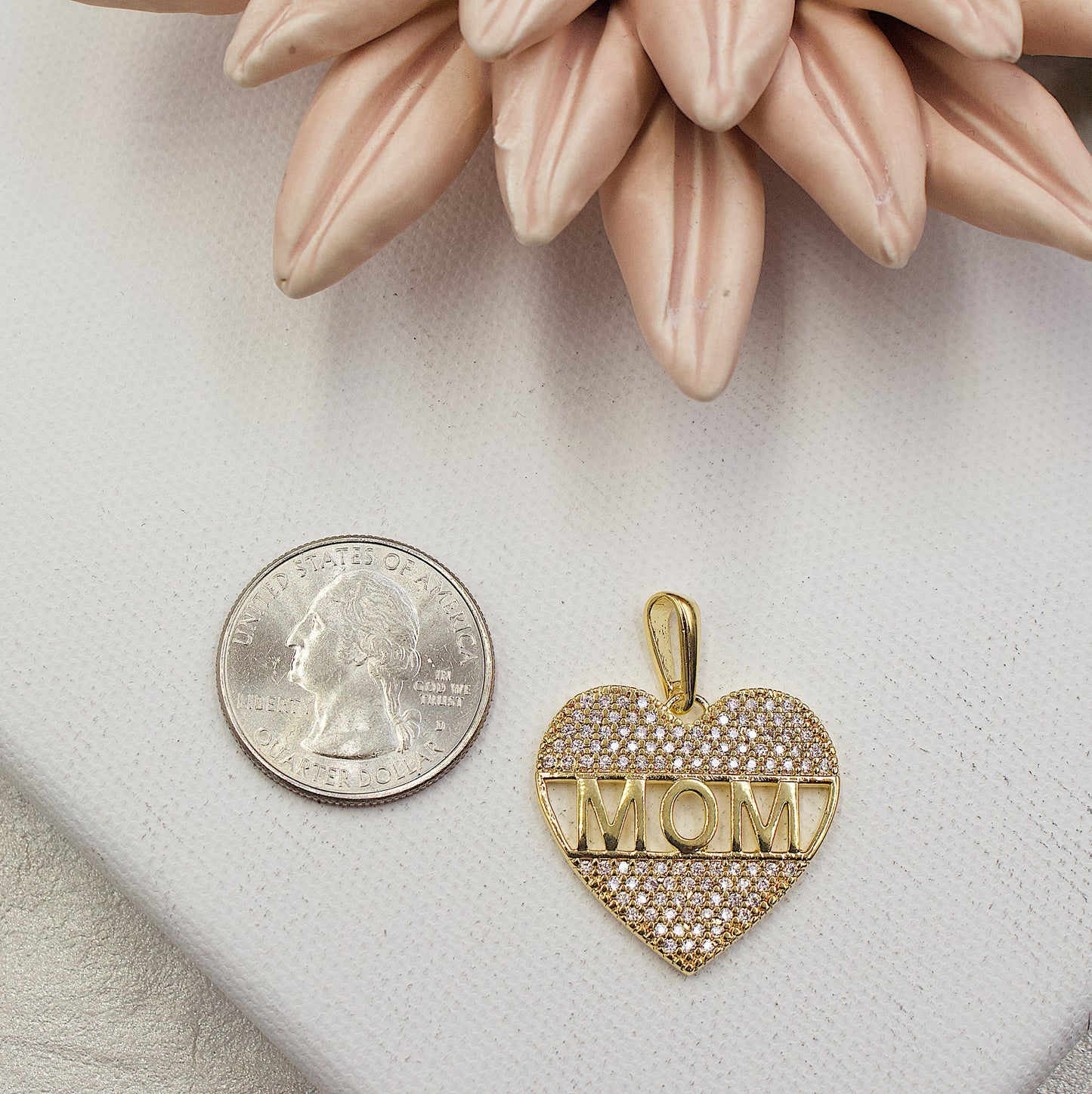 MOM Heart Zirconia Pendent