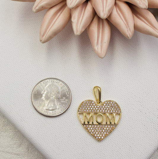 MOM Heart Zirconia Pendent