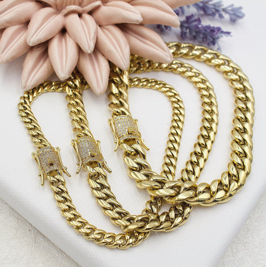 Cuban Link With Diamond Clasp Anklet