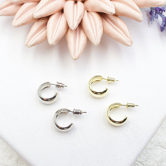 Thick And Flat Open Ring Earrings