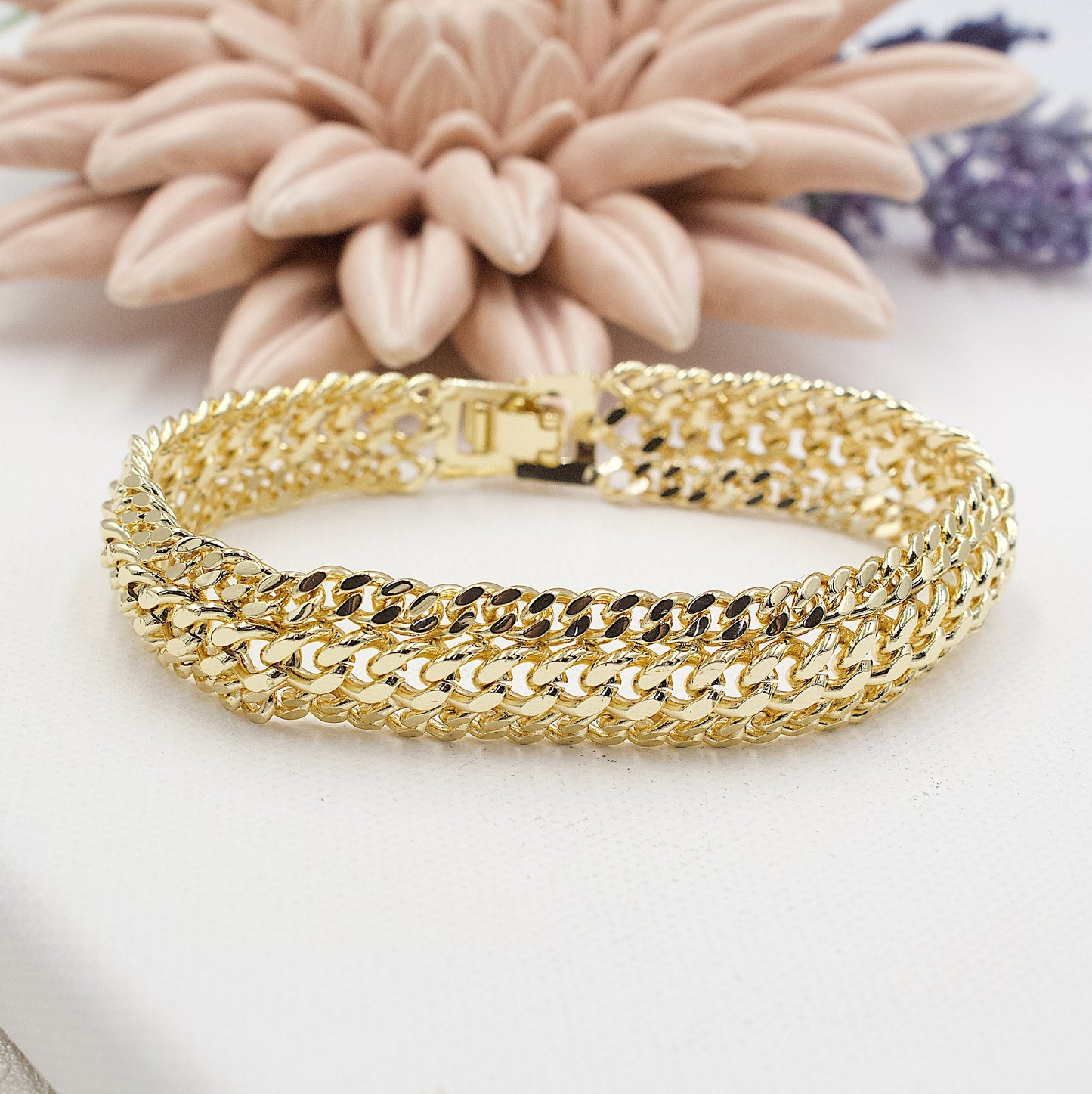 Triple Golden Chain Bracelet