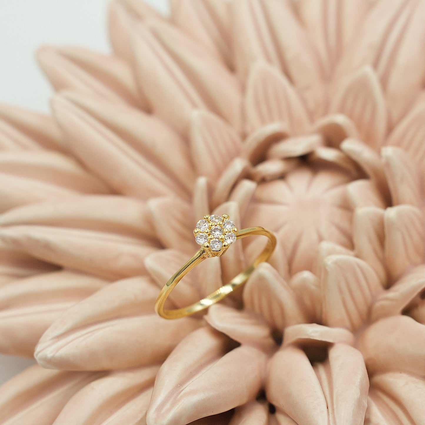 Flower-Shaped Solitaire Ring