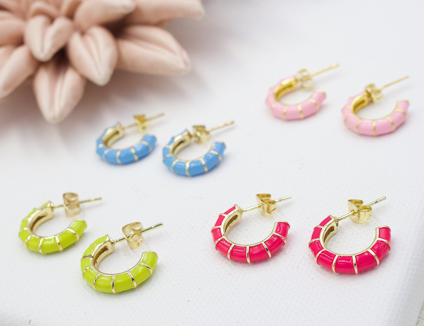 Colors Enamel Stud Earrings
