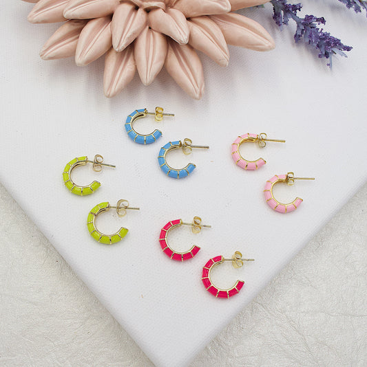 Colors Enamel Stud Earrings