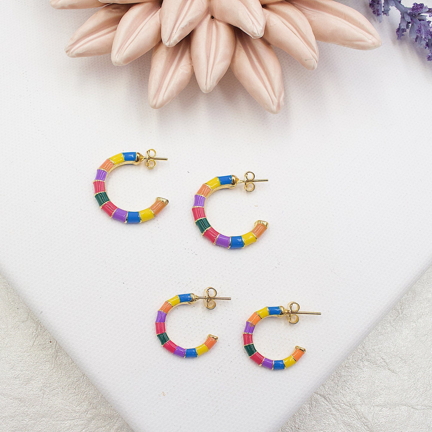 Colored Enamel Earring Stud Earrings