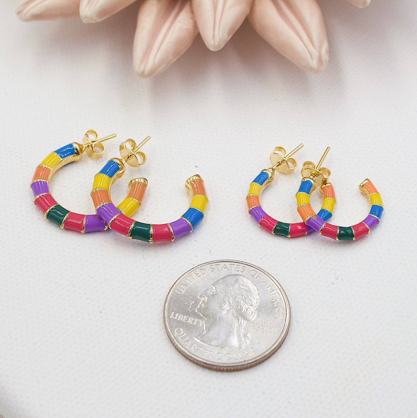 Colored Enamel Earring Stud Earrings