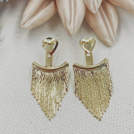 Little Heart and Cascading Curtain Earrings