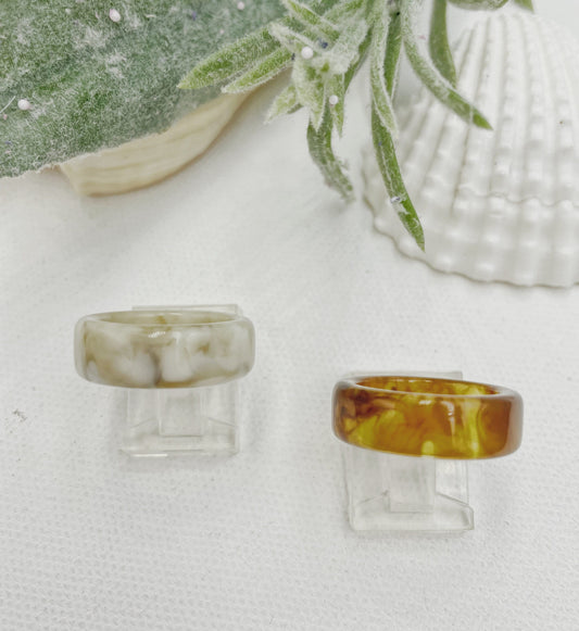 Marble Stone Desing Resin Ring