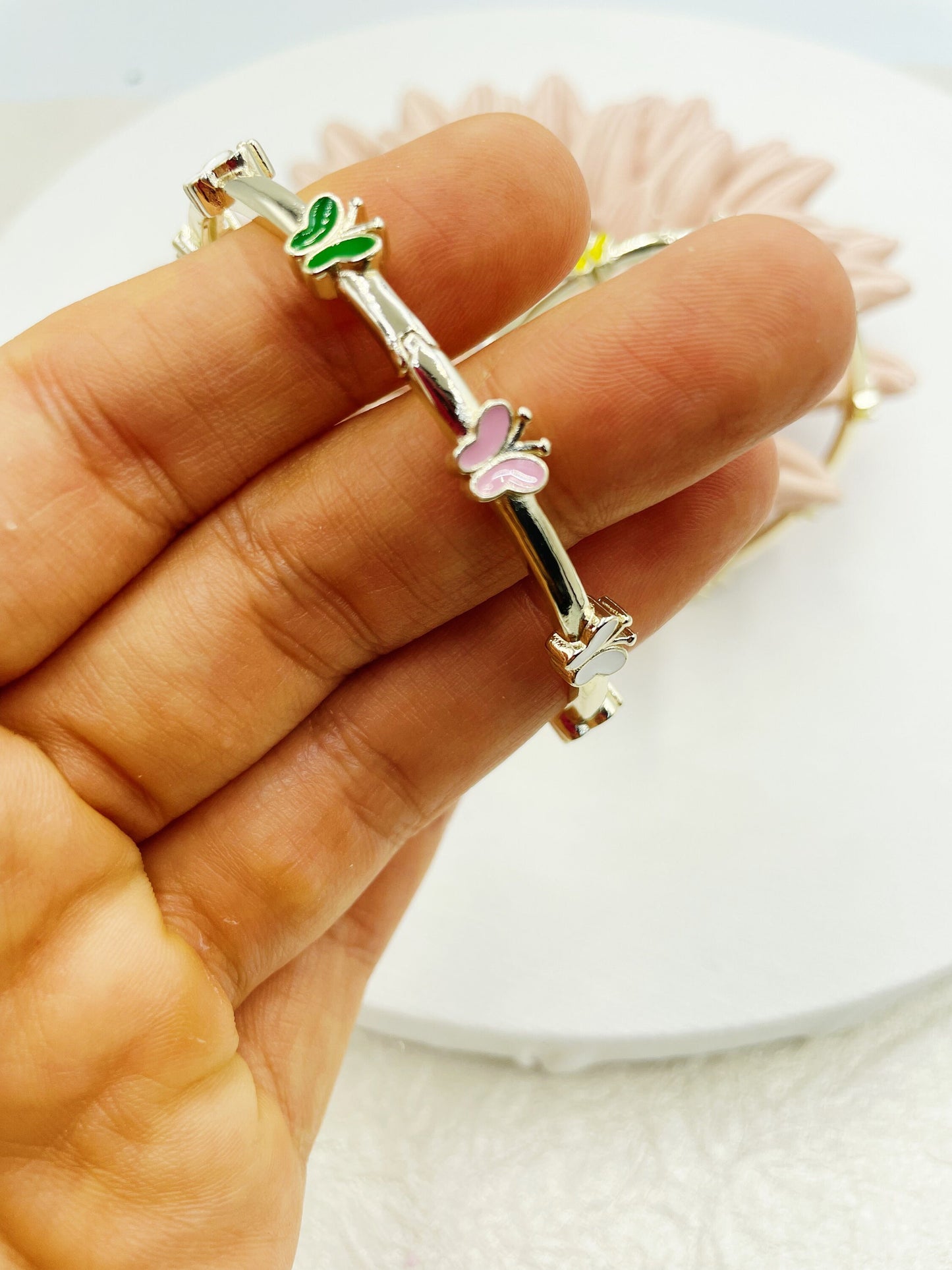 Enamel Colorful Butterfly Design Bangle