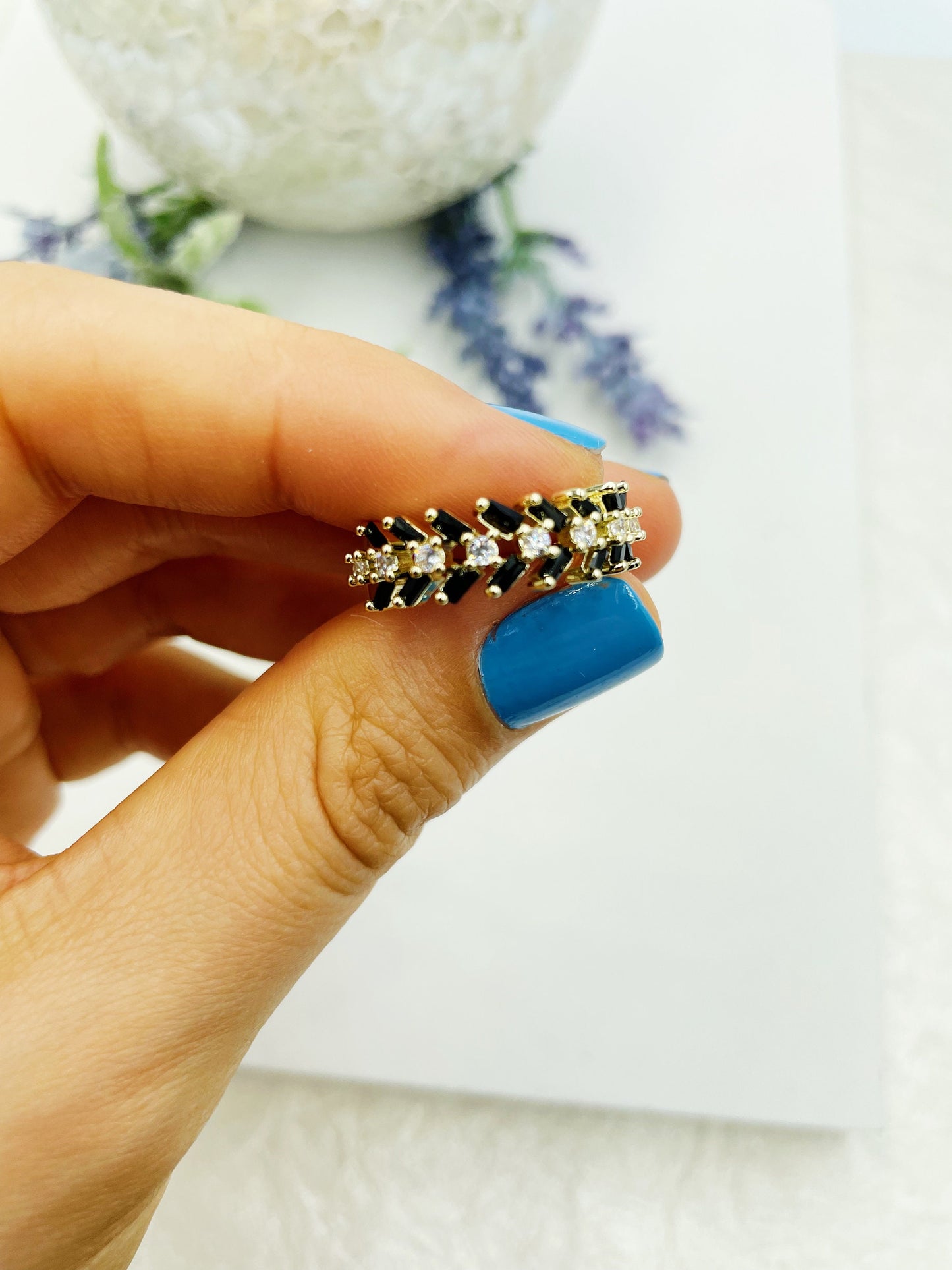 Black Baguette Zirconia Ring