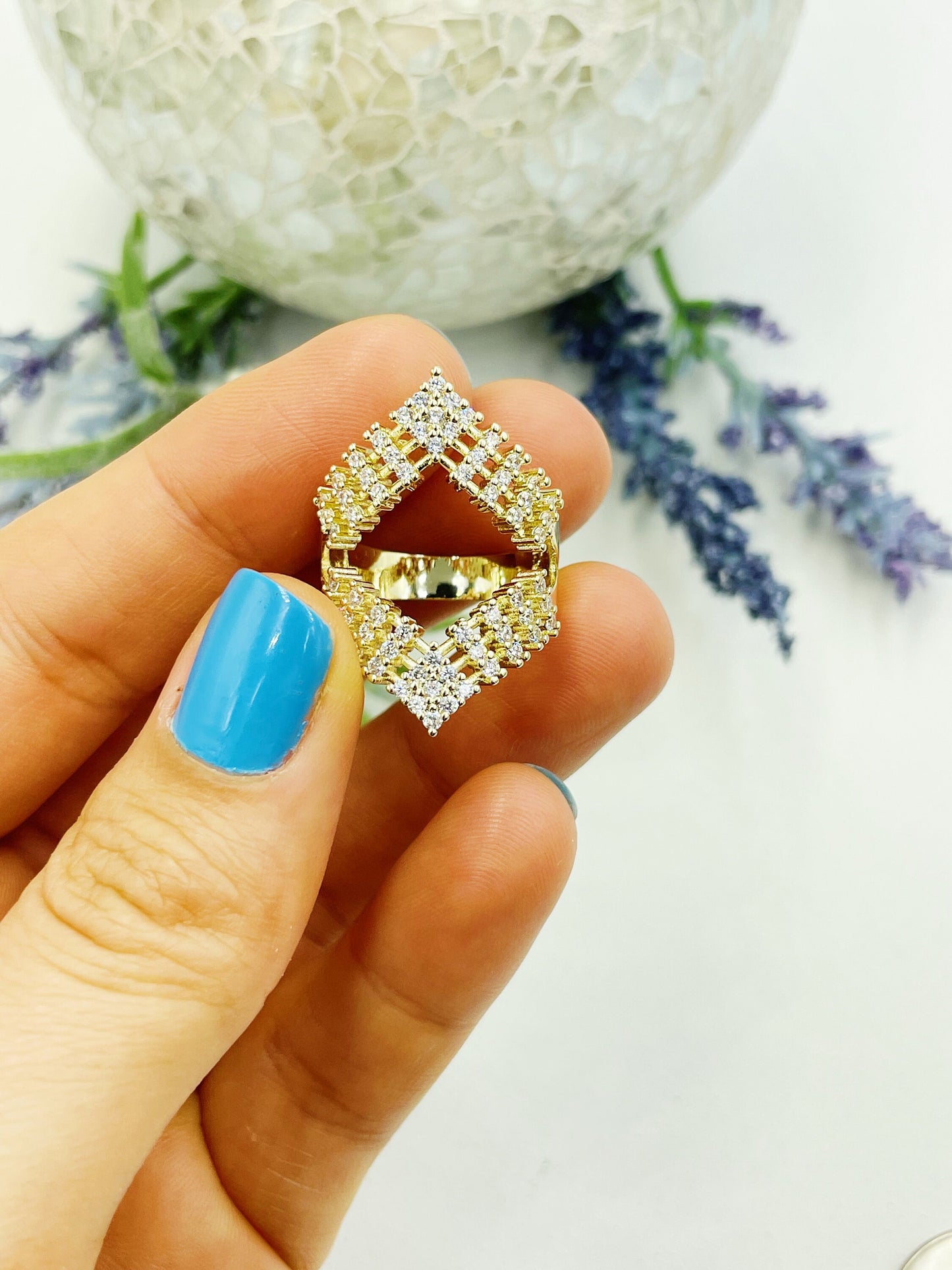 Rhombus Style Zirconia Ring