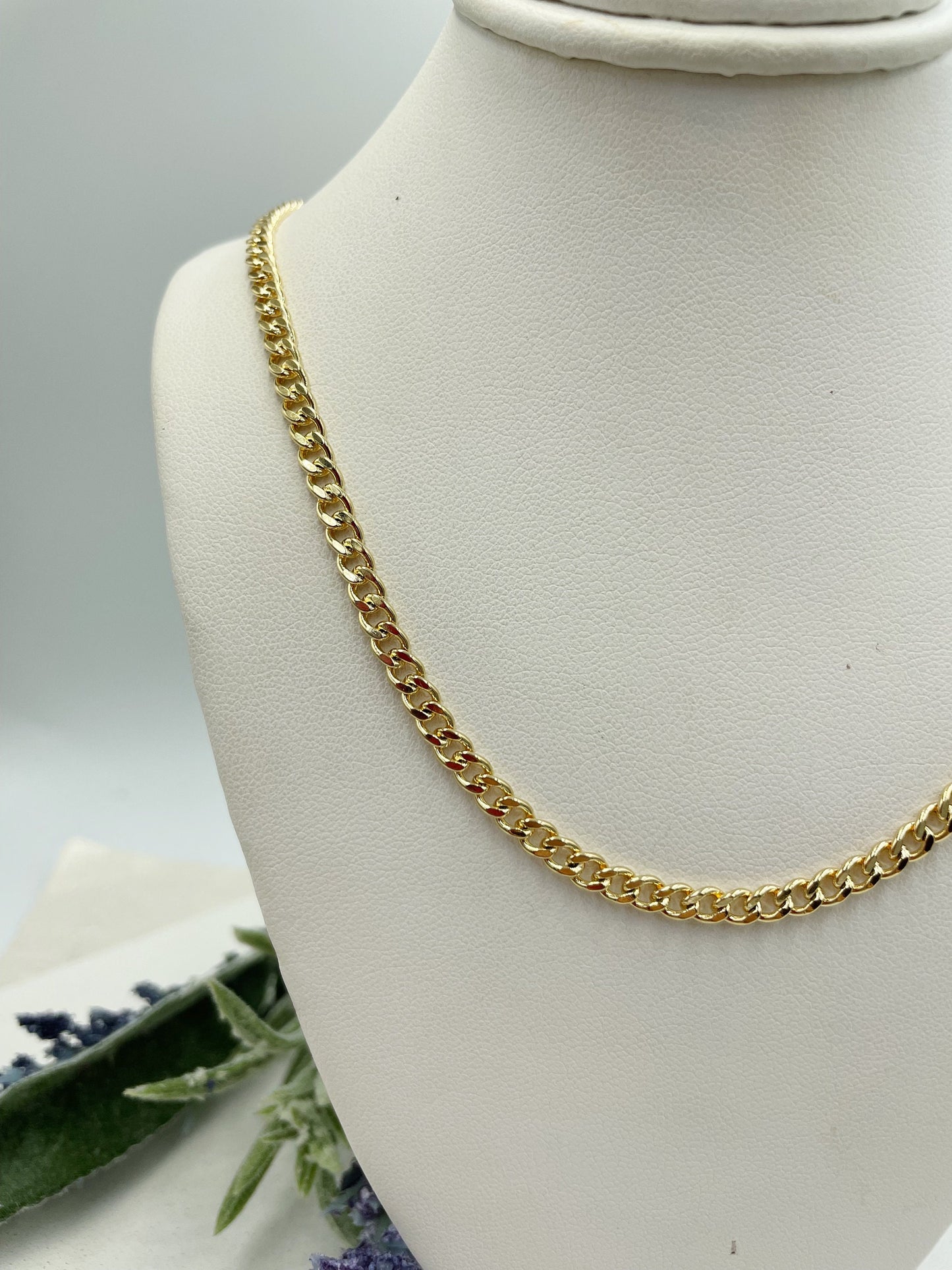 Cuban Link Chain Choker & Necklace 4mm