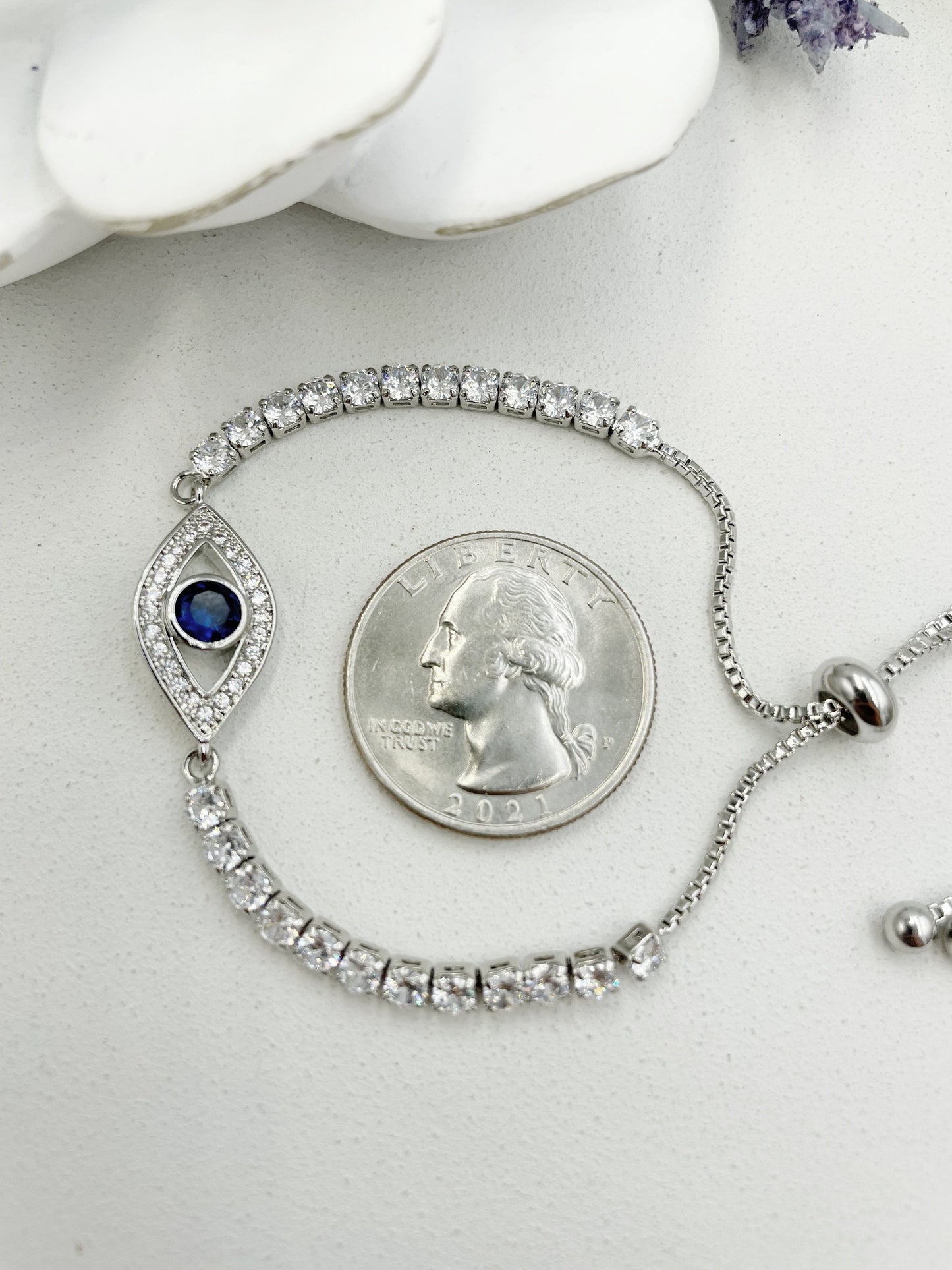 Greek Blue Eyes Design Tennis Bracelet