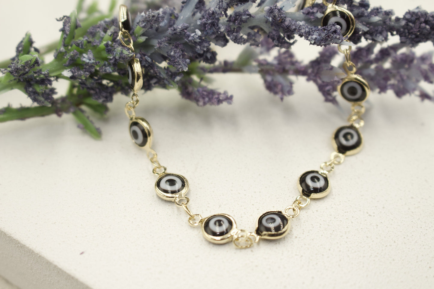 Black Evil Eye Anklet