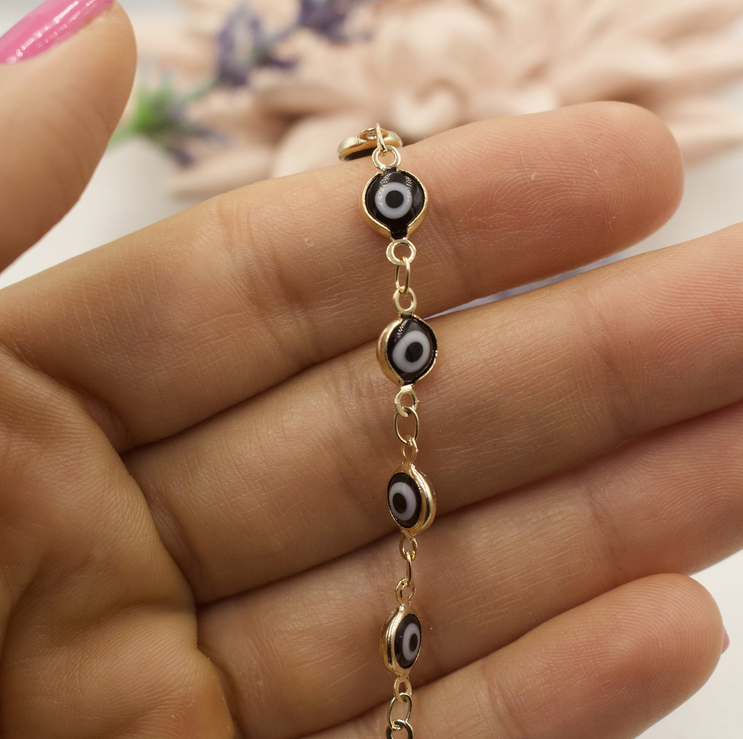 Black Evil Eye Anklet