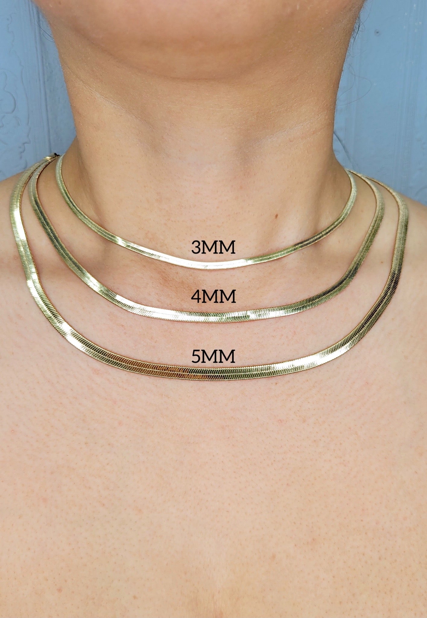 3MM Herringbone Flat Bracelet & Necklace Set