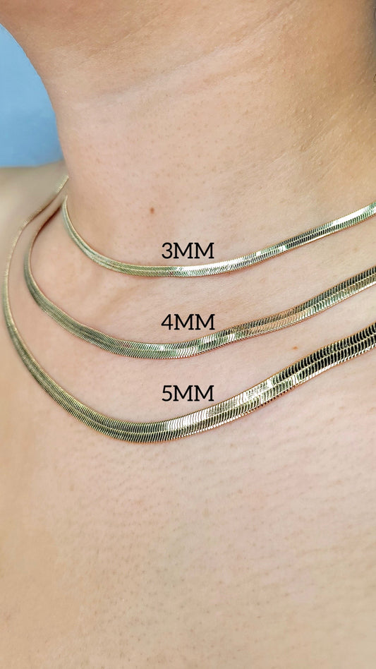 3MM Herringbone Flat Bracelet & Necklace Set